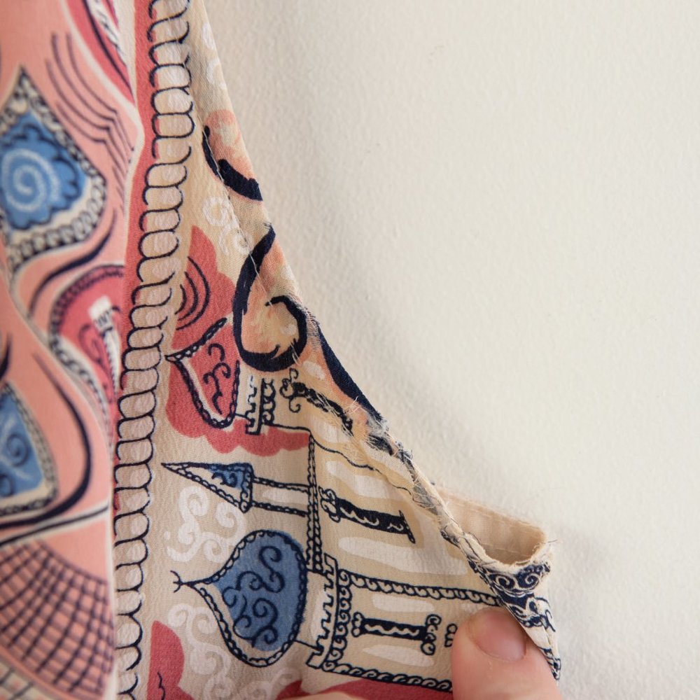 Anthropologie Silk Dress Floreat Castle Lake Ships High Neck Mini Multi Size XS - Picture 8 of 8